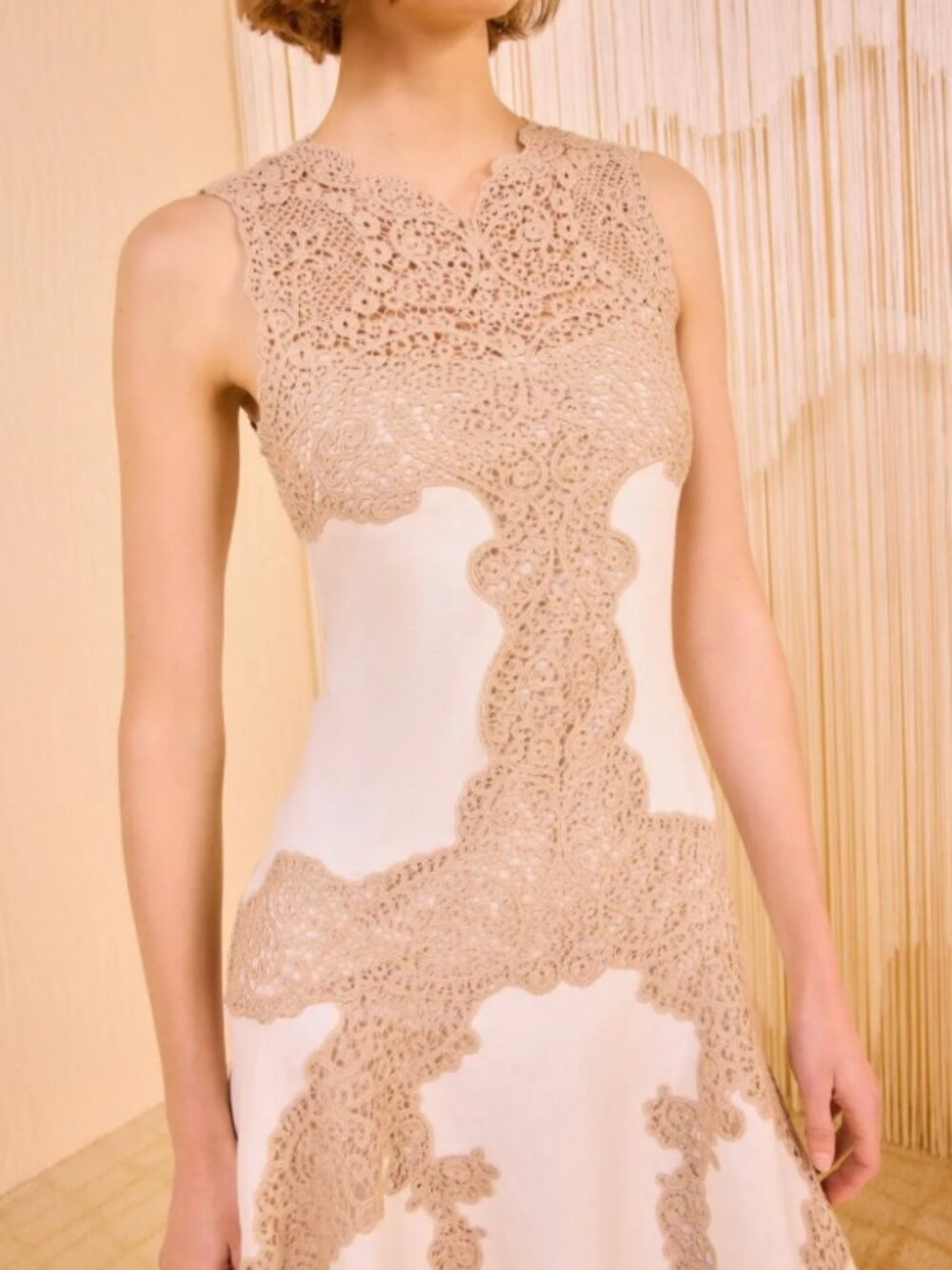 NWOT ULLA JOHNSON Arlette Handkerchief Midi Linen Dress in Travertine S $2,050 - Picture 2 of 12